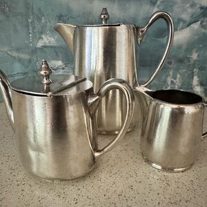 Elegant Silver 3pc Vintage Marlboro Plate Morton-Parker E.P.N.S Canada Tea Set